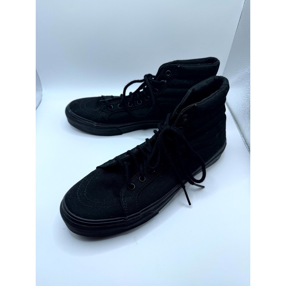 Vans Skate Sk8-Hi Mens 7 Shoes Triple Black Canvas High Top Skateboard Shoes